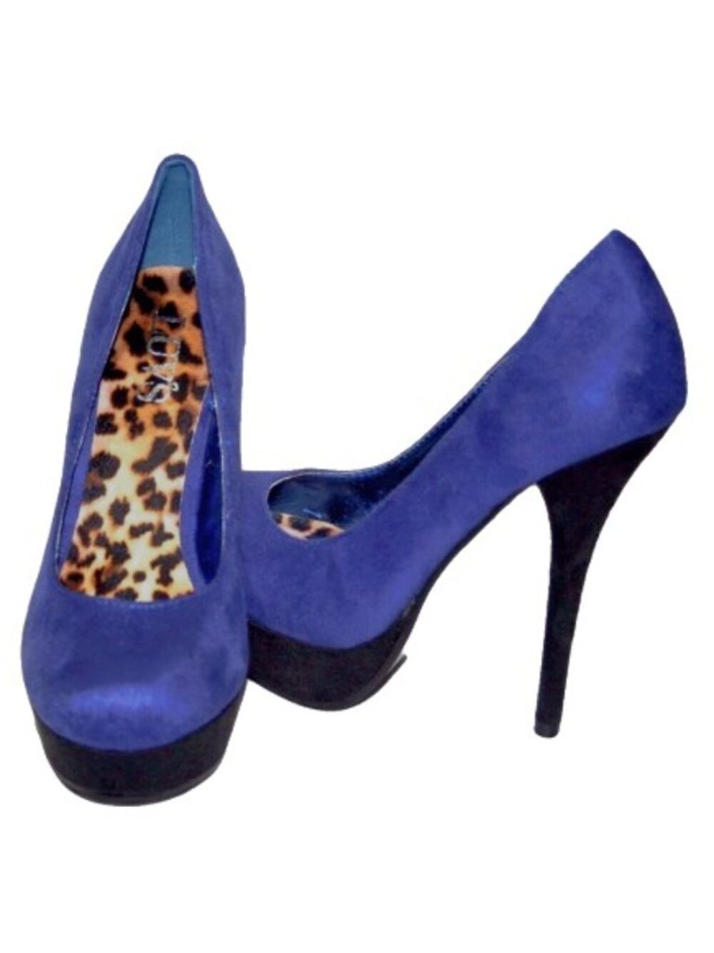Women's Fashion Faux Suede High Heel Shoes Blue Size 8.5